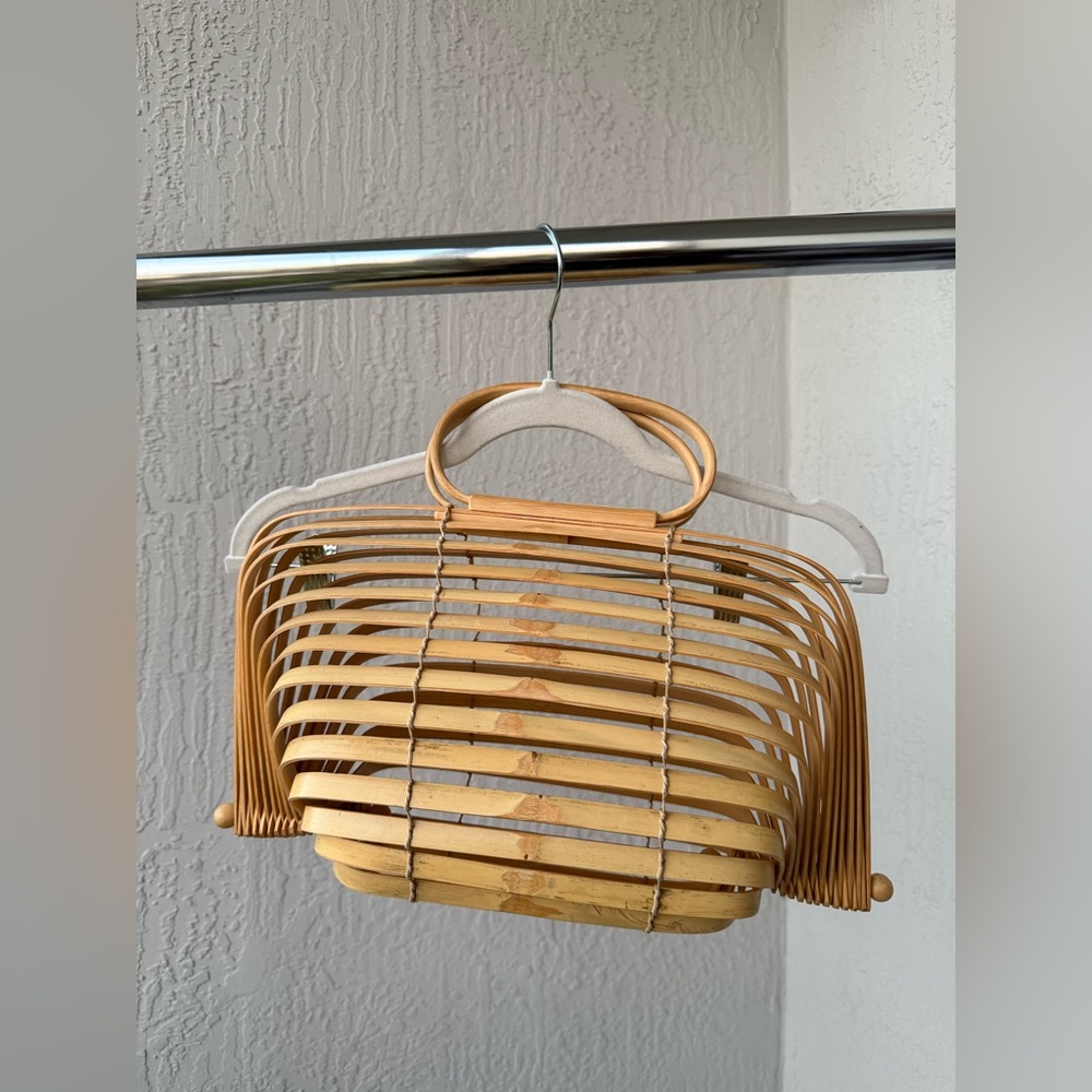 Cult Gaia Tan Bamboo Mini Bag